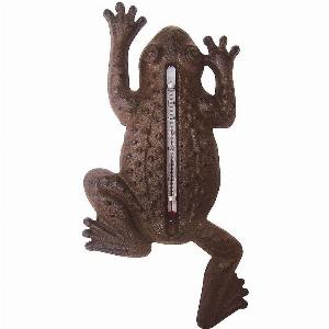 Wandthermometer Frosch Garten Thermometer Gusseisen AntikStil Braun