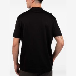 Tshirt Nera con Logo Goffrato