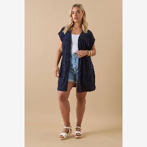 Économisez 66 sur le cardigan midaxi bleu marine pour femmes grande taille