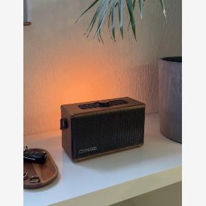 Get 24 Off Classic Aura Portable Bluetooth Speaker with Backlight Brown