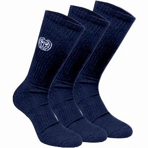 BIDI BADU Don Carlito Crew Move Chaussettes De Tennis Pack De 3  Bleu Foncé  Blanc