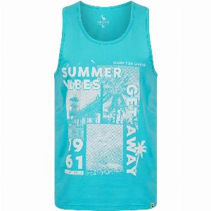 Vests Made For Motif Print Cotton Vest Top in Blue Curacao  South Shore  S  Tokyo Laundry