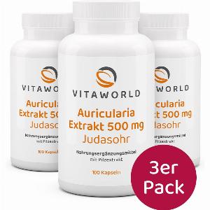 Auricularia Extrakt 500 mg 3er Pack 300 Kapseln jetzt nur 5190
