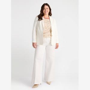 Fiorella Rubino  Blazer con due bottoni gioiello Donna Bianco Taglia 37 46 IT