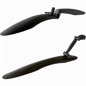 Kit Parafanghi MTB Nero Regolabile Plastica Antiurto per Bici 2426 Pollici
