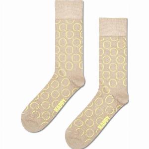 Beige Big Dot Plant Dye Crew Sock