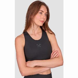 Womens Black Cropped Activewear Top