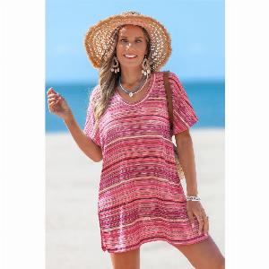 Enjoy 1 Discount on the Striped Crossing Paths Mini Dress CoverUp