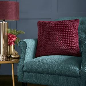 Laurence LlewelynBowen Amory Velvet Filled Cushion 43cm x 43cm Wine