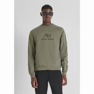 Felpa girocollo relaxed fit in misto cotone sostenibile con logo stampato