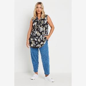 Yours Blouse Noire Volanté Paisley  Womens Curve  Plus Size Yours