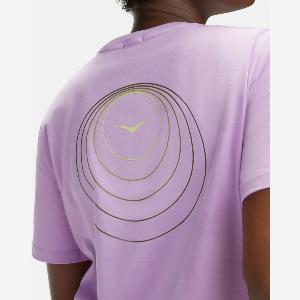 HOKA Tshirt à manches courtes Graphic pour Femme en Violet Bloom Taille XS  TShirts À Manches Courtes