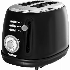 TwoSlice Black and Silver Toaster With Browning Control
