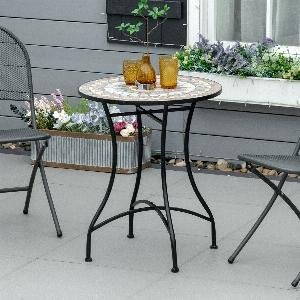 28 Rabatt auf Outsunny Mosaiktisch Ø60cm für Garten und Balkon