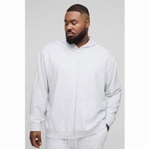 Felpa Basic oversize con zip e cappuccio Grigio ora a 6 79