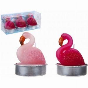 Pink Flamingo Large Candles 3 Pack