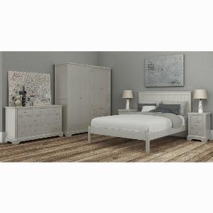 August Grove Apollinaire Bed Frame Double Grey Sturdy and Stylish Bedroom