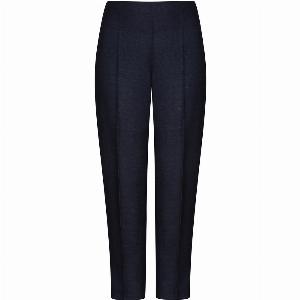 Tussar Silk Narrow Leg Trousers in Navy  Phoebe now 299 40 Off