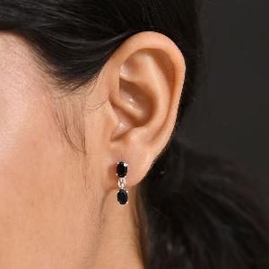 64 Rabatt auf elegante schwarze SpinellOhrhänger aus 925er Silber