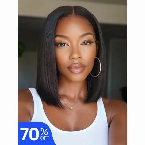 Nadula Flash Sale Straight And Yaki Straight Wigs Invisible Lace Put On And Go Glueless Human Hair Wigs