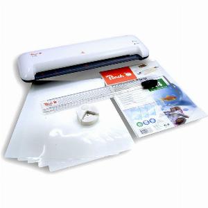 Peach PL755 4 in 1 Laminierset inkl Laminiergerät Eckenrunder Rollenschneider und Folien A3