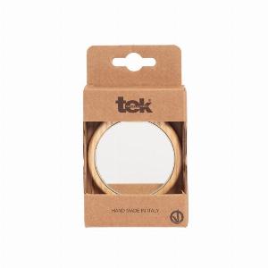 TekItaly Get 26% Off Tek Handmade Round Ash Wood Mirror with Cotton Pouch