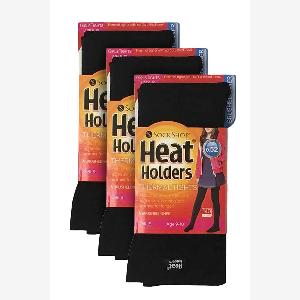Heat Holders Womens 3 Pair Multipack Fleece Lined Opaque Thermal Tights for Winter in Black  Size 910 Years