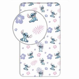 Disney  Drap housse en coton Lilo  Stitch  BlancRose  90 x 200 cm