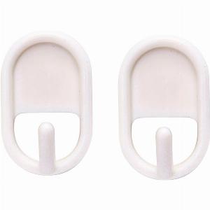 Gancio adesivo in pvc  bianco H55 X L35 mm  portata max 5 Kg 2 pezzi