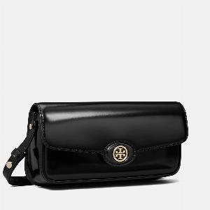 Tory Burch Robinson Spazzolato Patent Leather Shoulder Bag