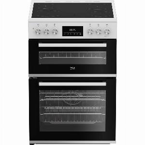 Beko EDC6731W 60cm Double Oven Electric Cooker with Vitroceramic Hob White