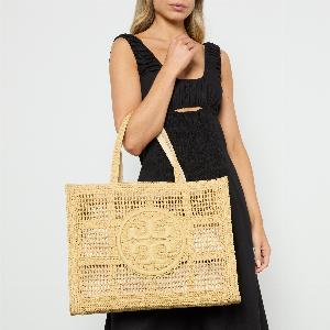 Tory Burch Ella Crocheted Straw Tote Bag