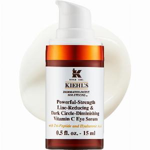 Kiehls PowerfulStrength Vitamin C Eye Serum  15ml  Dermatologist Tested  10 Vitamin C  TriPeptide amp Hyaluronic Acid  Brightens Dark Circles