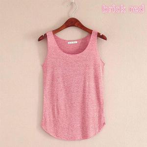 Débardeur dété en coton flammé pour femmes tshirt sans manches col rond Singlets amples hauts One Size beige