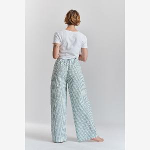Robinia ethicalcotton pyjama wideleg trousers  Fjordland Green