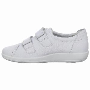 Ecco Soft 20 206513 Leather Womens Hook and loop Shoes  Bright White  SizeUK 6