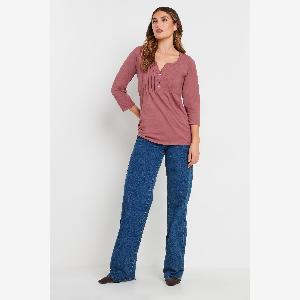 Enjoy 25 Discount on LTS Tall Pink Henley Top in Size 14