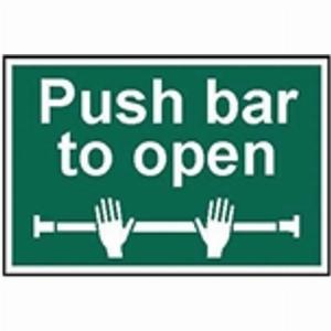 Spectrum Safety Sign Push Bar To Open PVC 300x200mm 1523