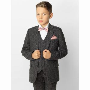 Boys Grey Suit with Pink Floral Bow Tie Set  Ainsley Now 80 Save 4