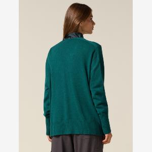 Oltre  Cardigan scollo a V con bottoni dorati Donna Verde Taglia 02