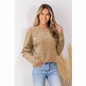 Enjoy a 12 Discount on the Autumn Fog Brown Knitted Top