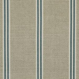 ANTE DECOR Latham Printed Cotton Stripe Fabric Blue