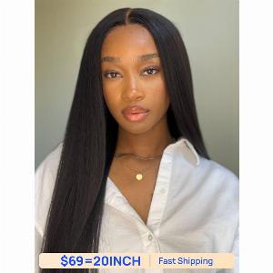 Nadula Flash Sale Kinky Straight And Yaki Straight Wigs Affordable U  V Part Wig Human Hair Wigs 150 Density