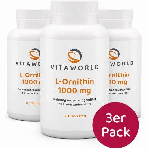 Ornithin 1000 mg 3er Pack 360 Tbl