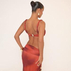 Save 78 on twistedstrap ruchedfront bralette in rust print UK 4