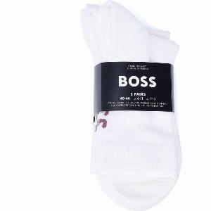 Boss 3 Pack Logo Calze a Gamba Di Bambù Bianche Per Uomo