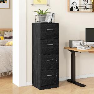 Get 11 Discount on HOMCOM 4Drawer Vertical Filing Cabinet  Black Wood