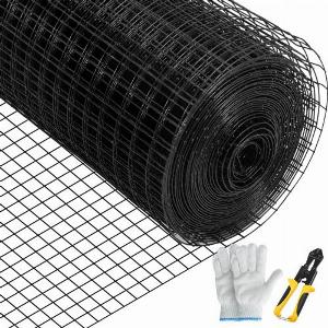 VEVOR Hardware Cloth 36 x 50  1x1 Mesh Size Galvanized Steel Vinyl Coated 16 Gauge Chicken Wire Fencing with A Cutting Plier  A Pair of Fabric Gloves for Garden Fencing  Pet Enclosures