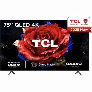 TCL 75T8CUK 75 Inch T8C 4K QLED Ultra HD HDR Smart Google TV with 144Hz Motion Clarity Pro and Onkyo 21 sound 2025