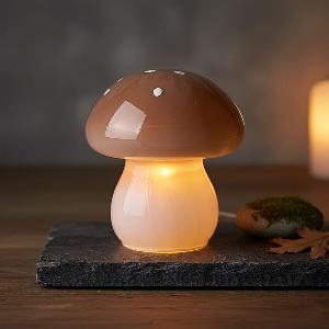 TREND OF THE YEAR Livmore Glass Mushroom LED Lamp Brown